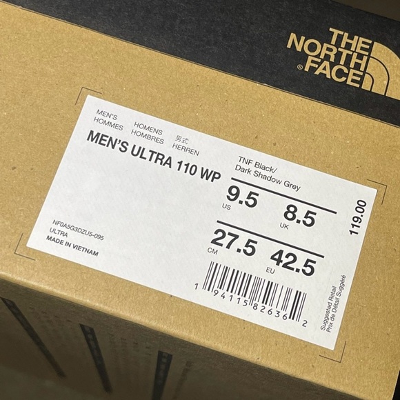 The North Face Mens Ultra 110 Waterproof Hiking Shoes - Picture 2 of 2